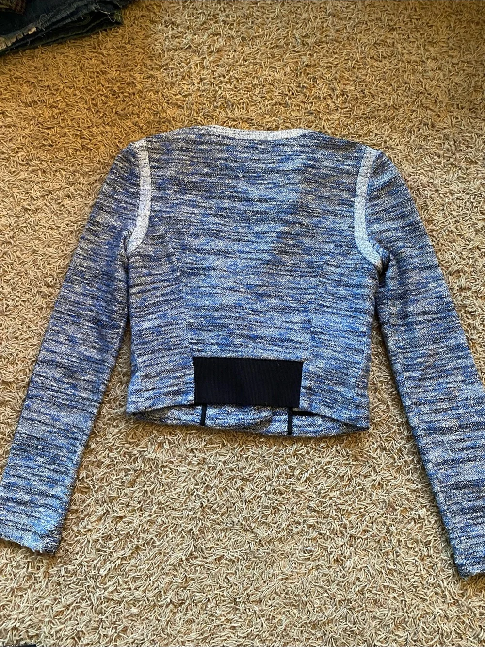 BCBGMaxAzria Blue Heather Zip-Front womens Jacket  and pant set XXS